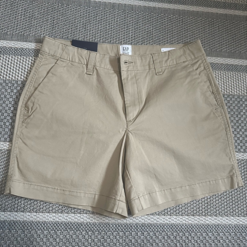 GAP Tan Flat Front Shorts Cotton Twill